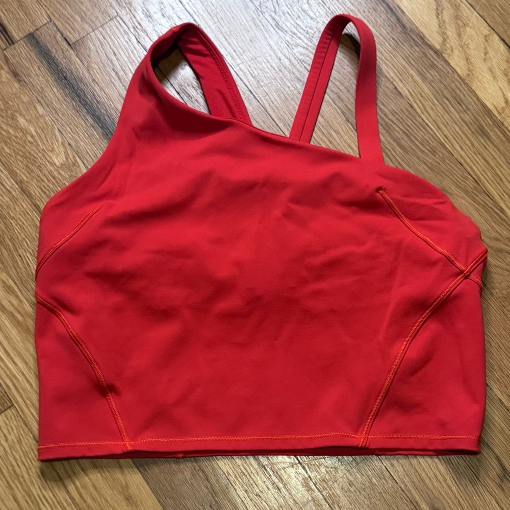 Lululemon Asymmetrical Crop Tank Bright Red sz12